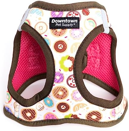 Downtown Pet Supply Step-in Dog Harness – No Pull, Adjustable Padded Mesh with Reflective Trim, Secure Buckle Strap – Comfortable & Breathable Small Dog Harness, Large, Donut by DowntownPetSupply