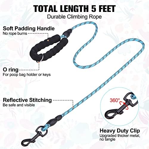 BEAUTYZOO Dog Harness Medium Sized and Leash Set,No Pull Pet Vest -Floral,M - Image 4