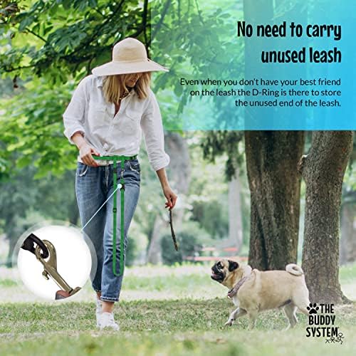 The Buddy System - Hands Free Dog Leash - Small Dog, Large Belt, Green - Image 6