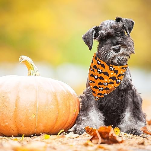 ADOGGYGO Halloween Bandanas for Dogs, Cute Bat Pumpkin Dog Scarf, Small - Image 3