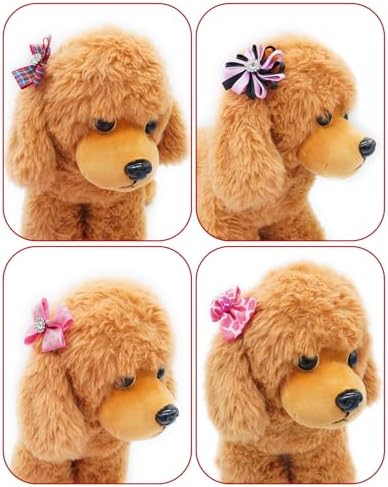 PET SHOW 100 Pack Girl Dog Hair Bows with Rubber Bands for Small Dogs Female Puppies Yorkies Pink Topknot Red Purple Medium Dogs Cats with Long Hair Assorted Pet Grooming Accessories (100) - Image 4