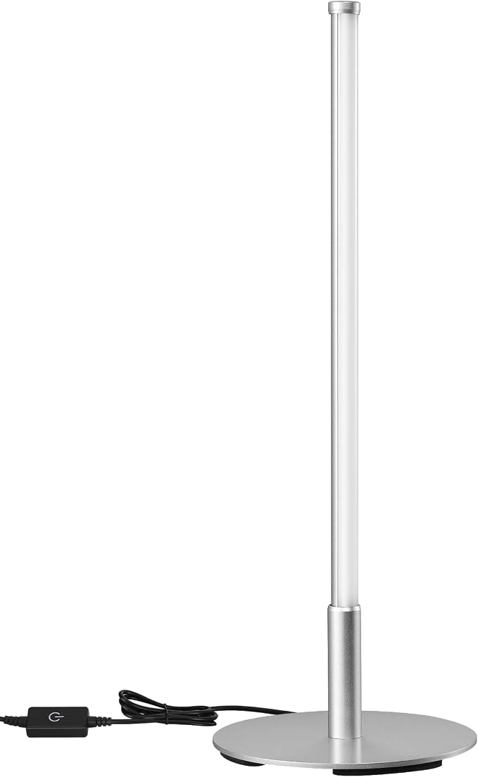 EDISHINE Upgraded LED Table Lamp, Stepless Dimmable Bedside Lamp with 3 Color Temperature, Modern Nightstand Lamp, Desk Lamp for Bedroom, Living Room, Corner, Gift, Metal Finish, Silver, 6W | 3 Color Temperature, Stepless Dimmable, 6W, Metal Finish, Sl... - Image 8