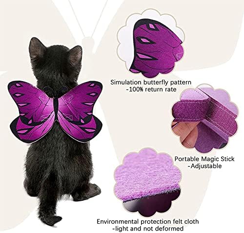 Pet Cat Bat Wings for Halloween Party Decoration, Puppy Collar Leads Cosplay Bat Costume,Cute Puppy Cat Dress Up Accessories - Image 5