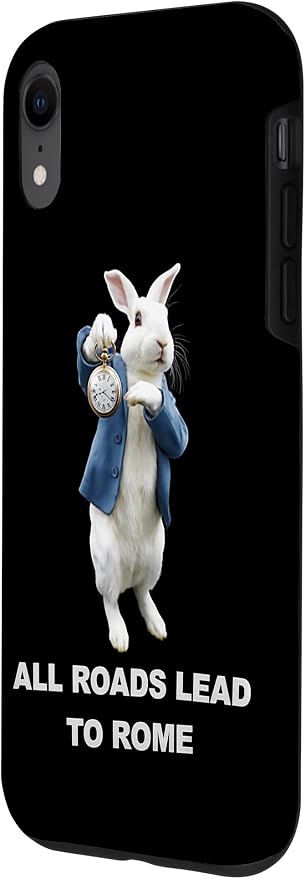 Funny AI Rabbit Meme Tshirt - All Roads Lead to Rome Humor Case for iPhone XR - Image 2