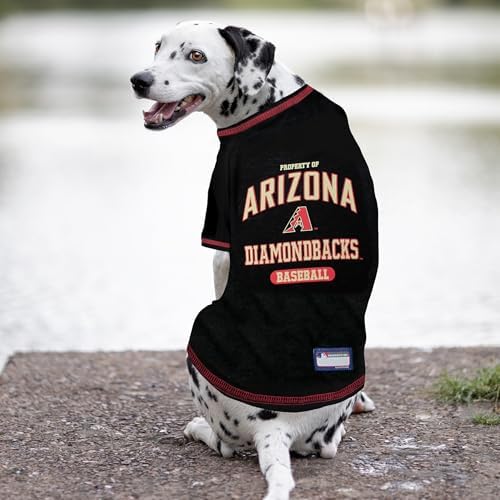 MLB Arizona Diamondbacks Dog T-Shirt, Medium. - Licensed Shirt for Pets Team Colored with Team Logos. - Premium Stretchable Materials for The Comfort of Your Dog & cat. - Image 2