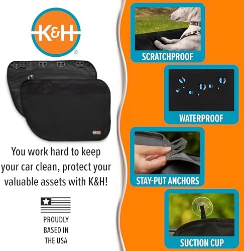 K&H Car Door Protector for Dogs, 2 Pack - 27x19in Black - Image 3