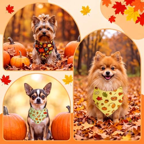 Weewooday 50 Pcs Fall Dog Bandanas Bulk for Thanksgiving Autumn Small - Image 6