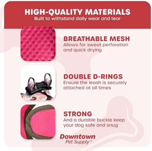 Downtown Pet Supply Step-in Dog Harness – No Pull, Adjustable Padded Mesh with Reflective Trim, Secure Buckle Strap – Comfortable & Breathable Small Dog Harness, Large, Donut - Image 4
