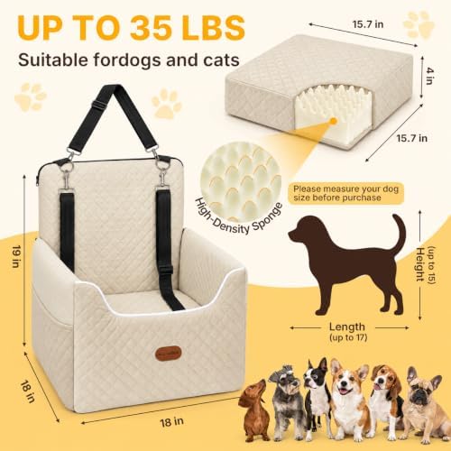 ALL GOOD PET SUPPLIES Dog Car Seat for Small/Medium Dogs Under 35lbs - Image 3