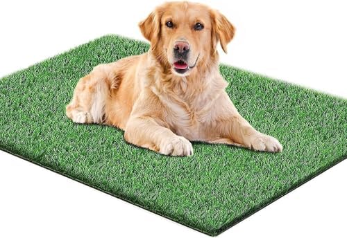 Artificial Grass for Dogs Pee Tray Fake Grass Mat for Professional Puppy Potty Trainer Replacement Dog Grass Pad for Indoor and Outdoor 39.3 x 31.4 Inch (Pack of 1) by SSRIVER