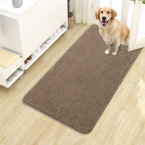 OLANLY Dog Door Mat for Muddy Paws 40x24, Super Absorbent Chenille Mud Mat by OLANLY