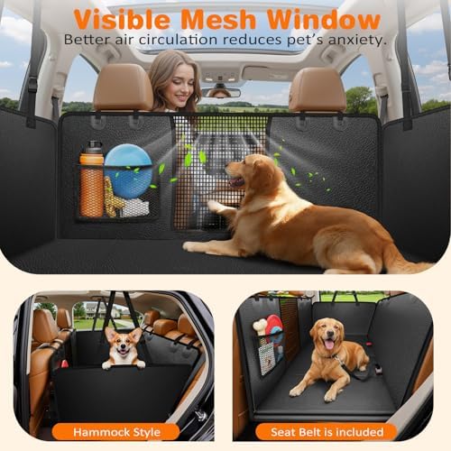 URPOWER PU Leather Hard Bottom Dog Seat Cover for Full-Size Truck Back Seat - Image 4