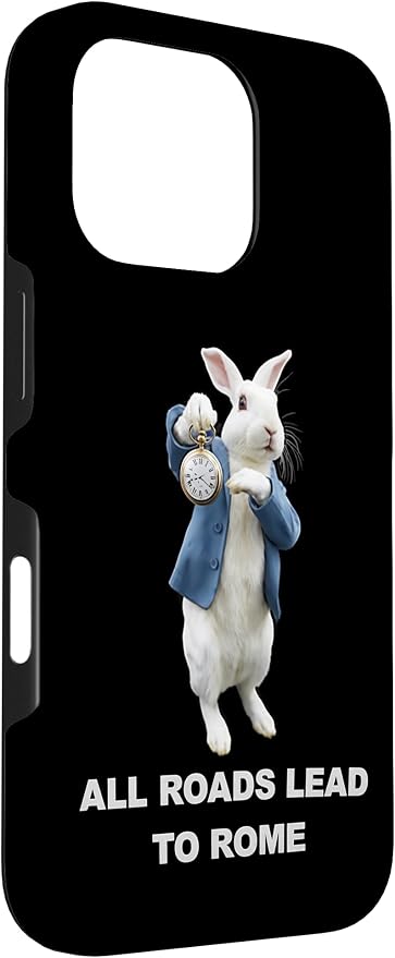 Funny AI Rabbit Meme Tshirt - All Roads Lead to Rome Humor Case for iPhone 16 Pro - Image 3