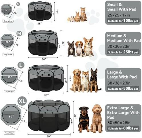 Siedihit Dark Grey Puppy Playpen for Large Dog Cat, Dogs Tent - Image 2