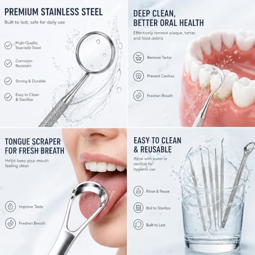9 in 1 Dental Tools for Teeth Cleaning, Tartar Plaque Remover - Image 6