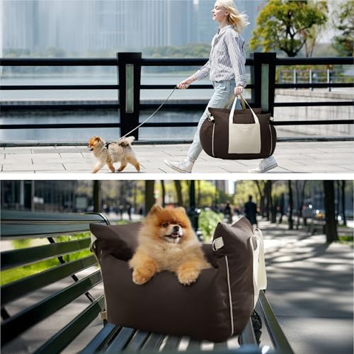 Lesure Dog Car Seat for Small Dogs,Booster Car Bed for Puppy Under 25lbs - Image 5