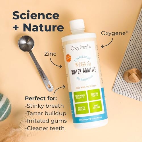 Oxyfresh Premium Pet Dental Care Solution Pet Water Additive: Best Way to Eliminate Bad Dog Breath and Cat Bad Breath - Fights Tartar & Plaque - So Easy, Just Add to Water! Vet Recommended 16 oz. - Image 5