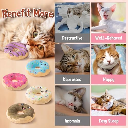 L1rabe Donut Catnip Toys for Cats, Kitten Birthday Gifts for Kitty Lovers - Image 4