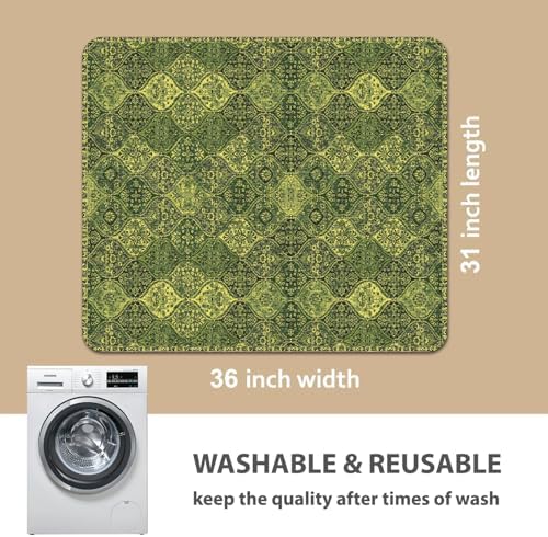 nunubaby Washable Pee Pads for Dogs, Stylish, Non-Slip and Leak-Proof Pee Pads. Reusable Potty Pads for Dogs for Crates and Floors.(Green/Multi,31" x36" ) - Image 4