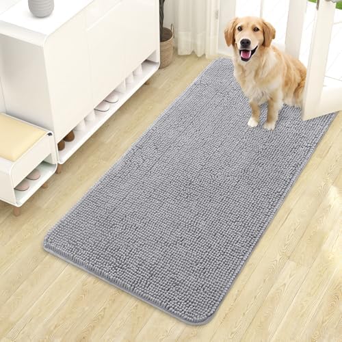 OLANLY Dog Door Mat for Muddy Paws 44x24, Super Absorbent Chenille Mud Mat by OLANLY