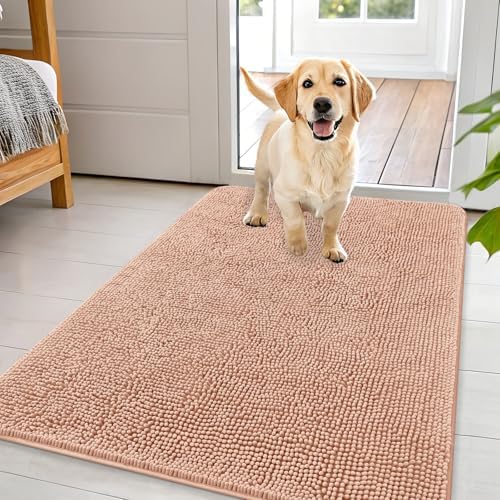 OLANLY Dog Door Mat for Muddy Paws 44x32, Super Absorbent Chenille Mud Mat by OLANLY
