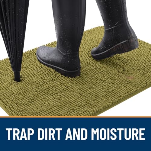 OLANLY Dog Door Mat for Muddy Paws 54x32, Super Absorbent Chenille Mud Mat - Image 2