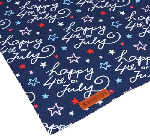 ADOGGYGO American Flag Dog Bandana, White Blue 4th of July Flag Pet Scarf, Premium Durable Fabric, Adjustable Fit 4th of July Bandanas for Medium Large Dogs Pets (Large) - Image 6