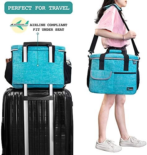PetAmi Dog Travel Bag Organizer, Pet Supplies Diaper Tote, Teal Blue Medium - Image 5