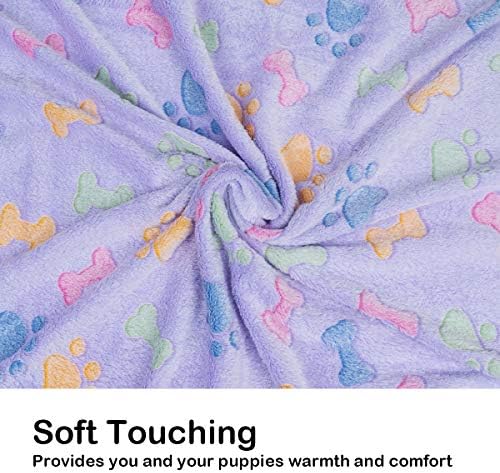 Dono 1 Pack 3 Dog Blankets, Soft Fluffy Fleece Pet Blanket Warm Sleep Mat Paw Print Design Puppy Kitten Throw Blanket Doggy Mat, Blanket for Dogs - Image 4