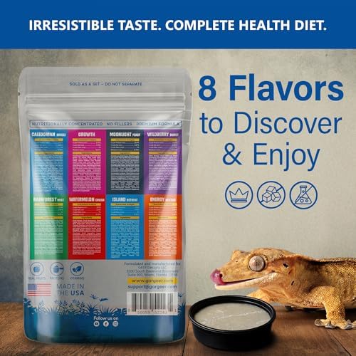 Gargeer 2.4oz Picky Geck 8 Sachet Flavours Crested Gecko Food Discovery Kit - Image 3