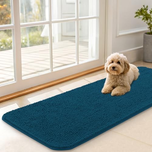 OLANLY Dog Door Mat for Muddy Paws 47x17, Super Absorbent Chenille Mud Mat by OLANLY