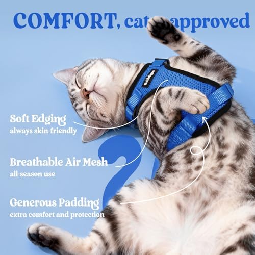 rabbitgoo Cat Harness and Leash Set, Escape Proof Vest, Navy Blue - Image 4