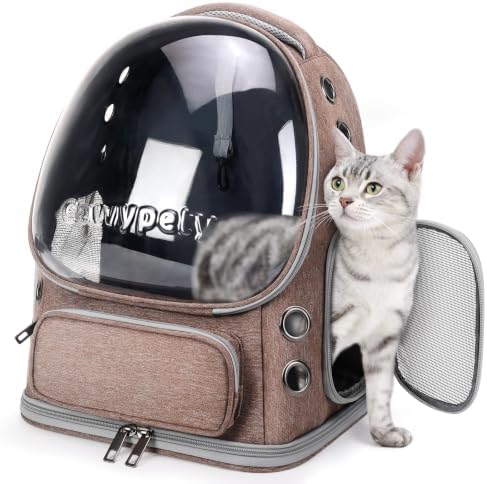 Cawypety Cat Backpack Carrier Large Space Bubble Backpack up to 12lbs Khaki by Cawypety