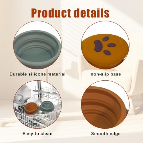 2-in-1 Collapsible Dog Travel Bowl Portable Silicone Carabiner - Image 6