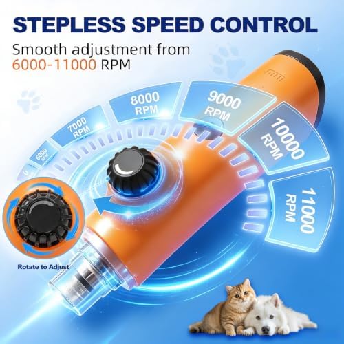 Pet Nail Grinder, Super Quiet Stepless Speed Electric Dog Nail Trimmer - Image 2