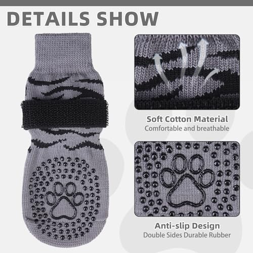 KOOLTAIL Dog Socks for Hot/Cold Pavement to Prevent Licking Paws,Dog Boots&Paw Protector for Hardwood Floors Anti Slip,Traction Control No Twist Grip Booties for Small Medium Large Senior Dogs XL - Image 3