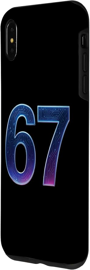 67 Meme Ai Quantum Number 67th Six Seven Tech Digital Future Case for iPhone Xs Max - Image 2