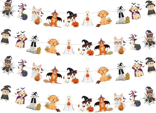 Halloween Ghost and Dog Party Banner, Indoor Decorations for Home and Classroom, Puppy Design by CrazyJanpartydecorationhome
