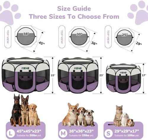 Dog Cat Small Animal Puppy Playpen Crate, Large, Purple - Image 2
