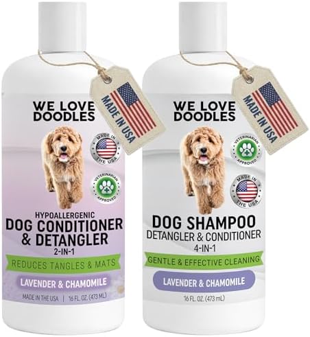 We Love Doodles 4-in-1 Dog Shampoo & Dog Conditioner Pack, Lavender, 16 oz by WeLoveDoodles