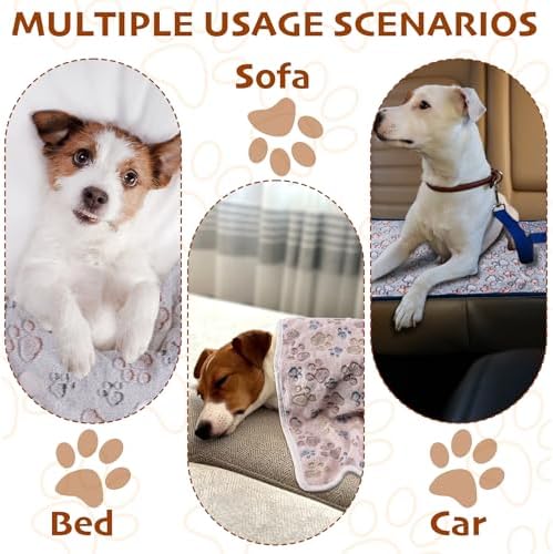 1 Pack 3 Blankets Fluffy Premium Fleece Soft Pet Blanket Flannel Throw for Cat Dog Puppy (Medium 30x20'', Dot-White/Pink/Blue) - Image 4