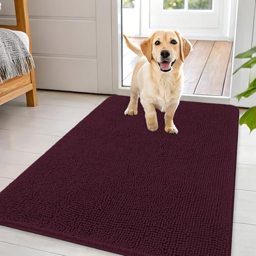 OLANLY Dog Door Mat for Muddy Paws 44x32, Super Absorbent Chenille Mud Mat by OLANLY
