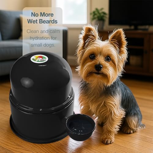 Pet Water Dispenser for Dogs and Cats, 47.3 oz – Gravity-Fed Aluminum Water Bowl, Prevents Wet Fur, Provides Continuous Fresh Water, Electrostatic Coated Finish, Vida Mansa (Black) - Image 5