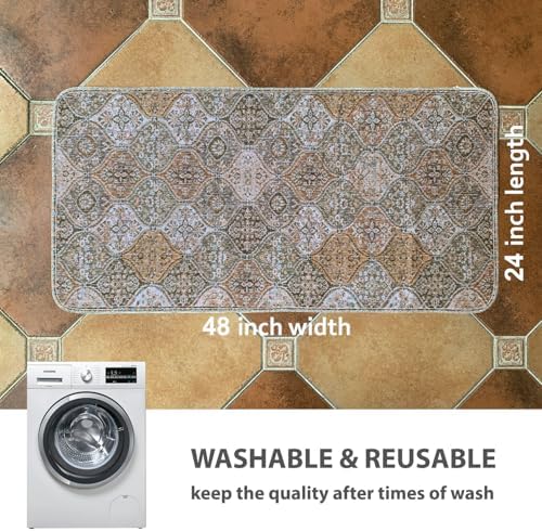 nunubaby Washable Pee Pads for Dogs, Stylish, Non-Slip and Leak-Proof Pee Pads. Reusable Potty Pads for Dogs for Crates and Floors.(Brown/Multi,24" x48" ) - Image 4
