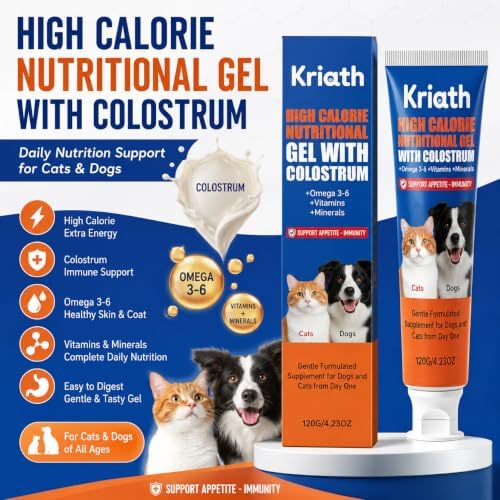 High Calorie Nutritional Gel for Cats and Dogs, Pet Nutrition Supplement with Colostrum, Omega 3 6, Vitamins and Minerals, Calorie Booster Gel for Daily Wellness Support, Easy Feeding Formula - Image 2