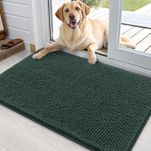 OLANLY Dog Door Mat for Muddy Paws 36x24, Super Absorbent Chenille Mud Mat by OLANLY