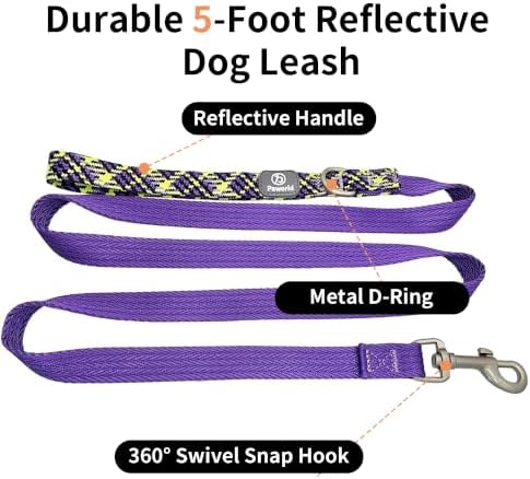 No Pull Dog Harness and Leash Set, Australian Dog Harness, Service Dog Harness with Handle and 4 Reflective Patches, Adjustable Training Vest for Small, Medium and Large Dogs (Purple,L) - Image 5
