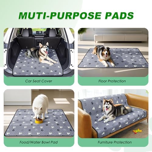 WanpeeGoo Washable Pee Pads for Dogs, Waterproof, 48 x 48 in, 2 Pack, Gray - Image 5