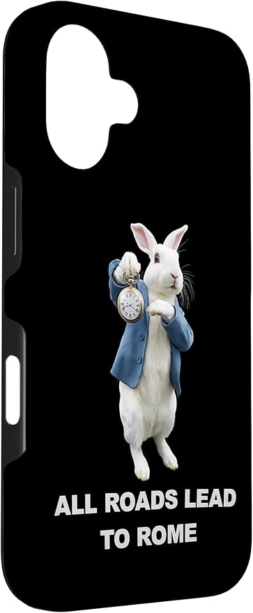 Funny AI Rabbit Meme Tshirt - All Roads Lead to Rome Humor Case for iPhone 16 - Image 3