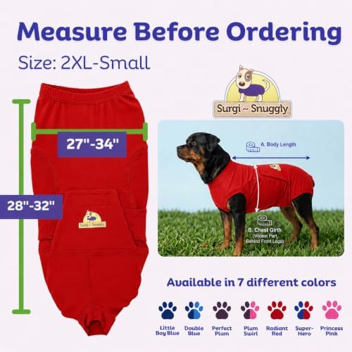 Surgi Snuggly Dog Surgery Recovery Suit, Cone Alternative, Spay/Neuter 2XLS - Image 5